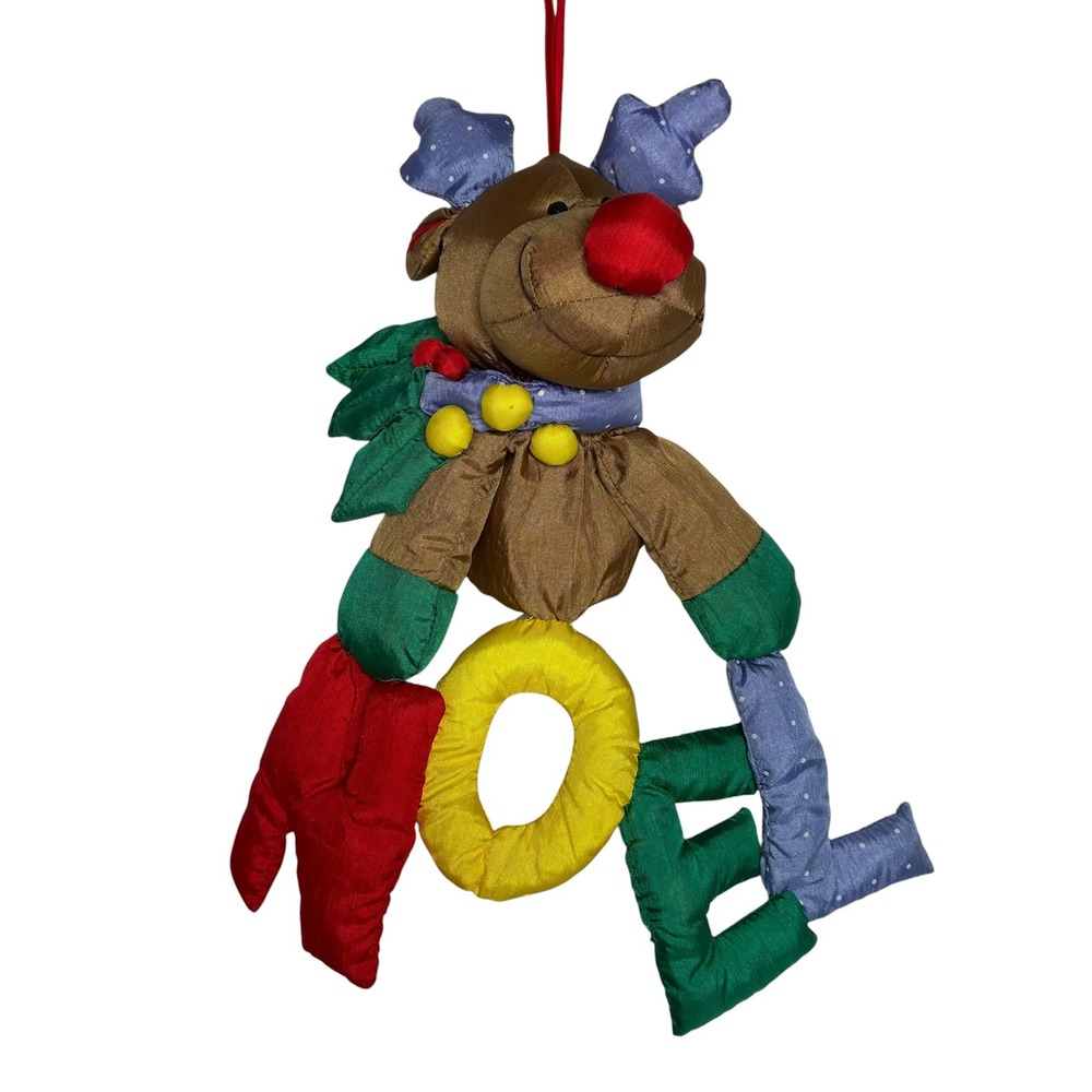 Russ Berrie Luv Pet Plush Noel Reindeer Ornament Multicolor Vintage 2878 Holiday